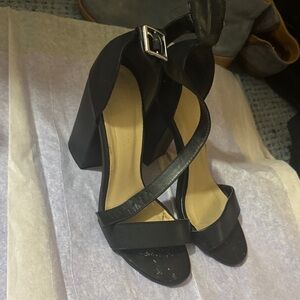 Wild Diva Black Strappy Heels